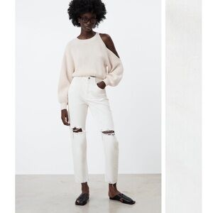 NWT Zara mom fit high-rise ankle ripped jeans